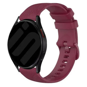 Premium Silicone Strap, dark red, on a watch, 3/4 front view