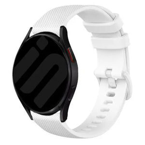 Premium Silicone Strap, white, on a watch, 3/4 front view