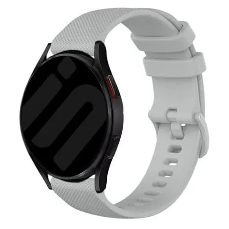 Premium Silicone Strap, grey, on a watch, 3/4 front view