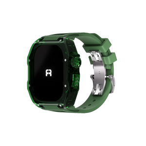 Reqior Funda de polímero con correa de goma Apple Watch 45mm (verde)