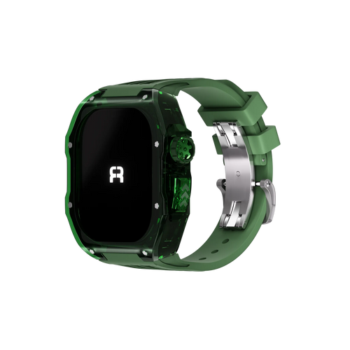 Reqior Funda de polímero con correa de goma Apple Watch 45mm (verde)