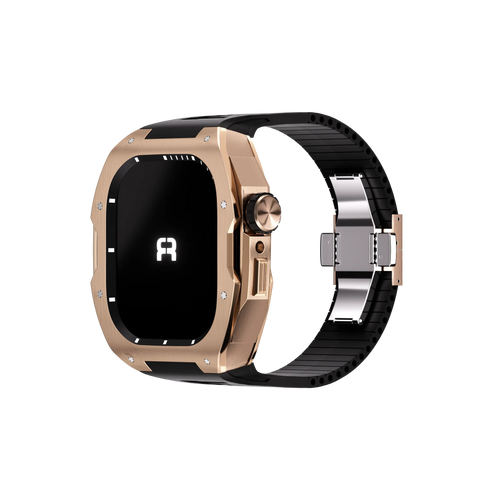 Reqior Apple Watch 45mm Case with Rubber Strap (Rose Gold)