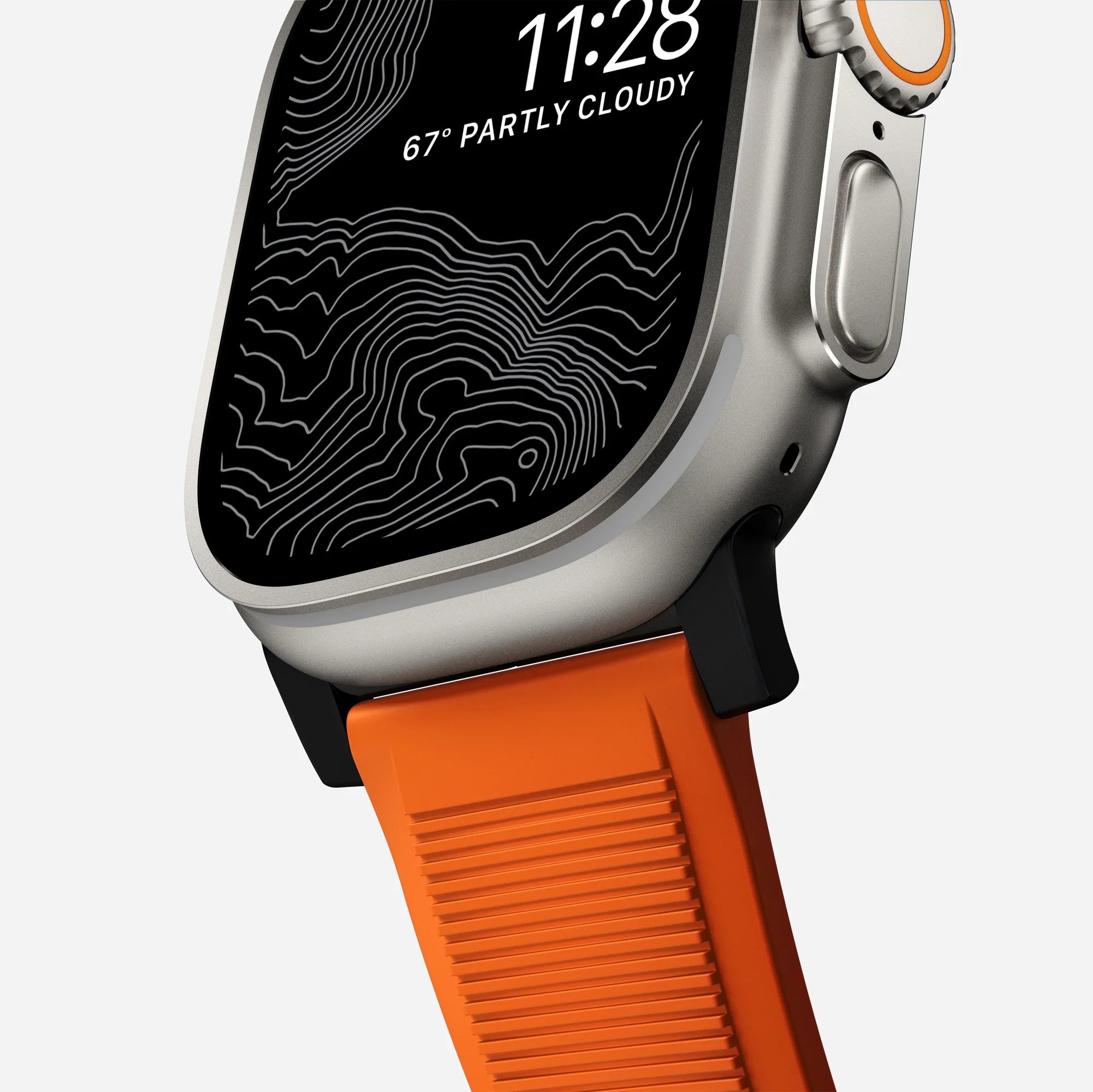 Nomad Correa de silicona resistente Apple Watch (negro/ultra naranja)