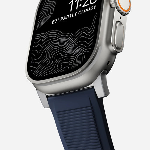 Nomad Correa de silicona resistente Apple Watch plateado/atlantico azul)