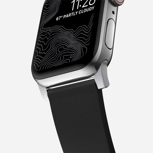 Nomad Correa hibrida Apple Watch Active Pro (negro/plateado)