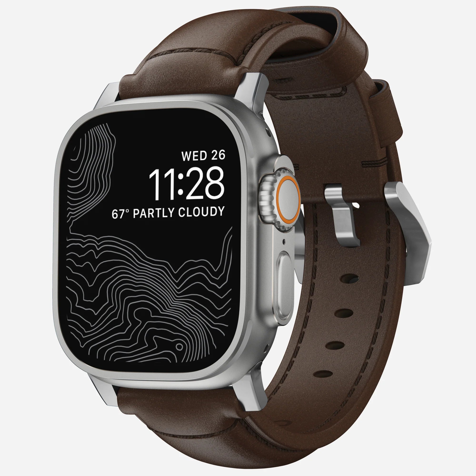 Nomad Correa cuero tradicional Apple Watch (marrón/plateado)