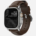 Nomad Traditional Apple Watch Leather Strap (Brown/Silver)