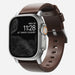 Nomad Correa cuero moderna Apple Watch (marrón/plateado)