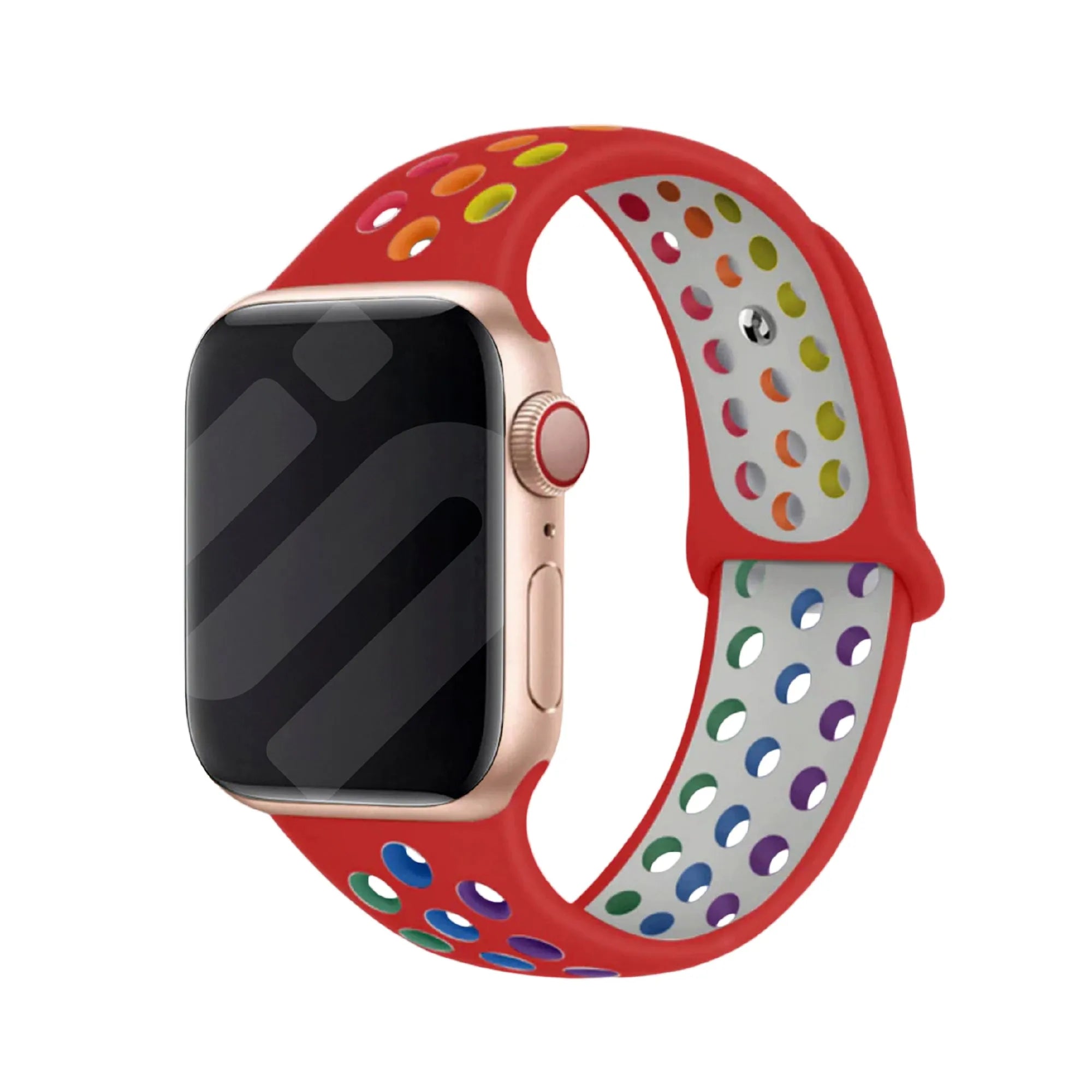Correa deportiva Apple Watch (rojo/arcoíris)
