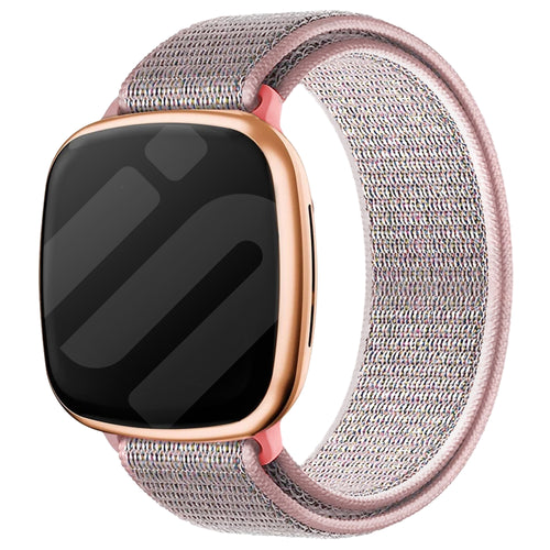 Correa nylon Fitbit Sense (arena rosa)