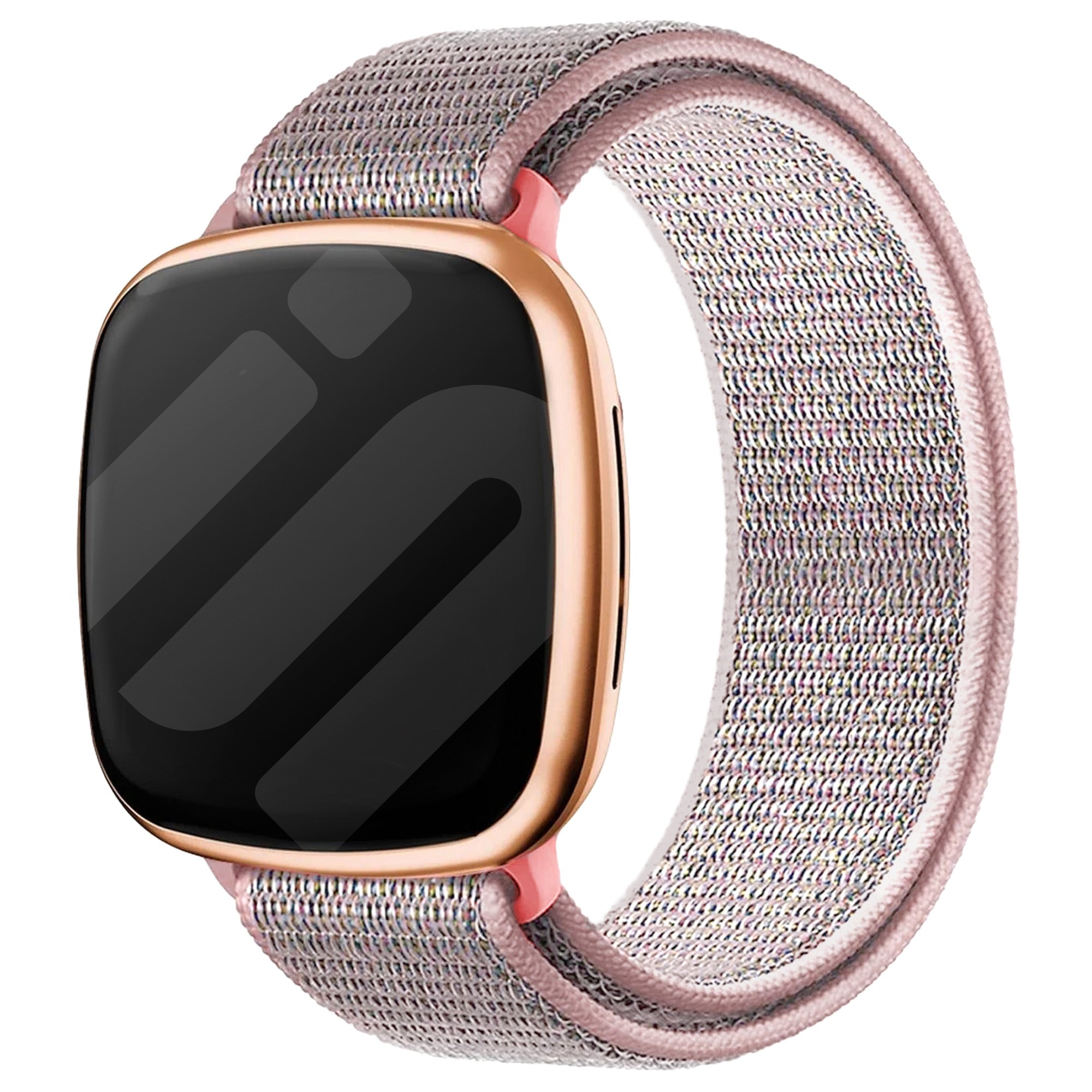 Correa nylon Fitbit Sense (arena rosa)