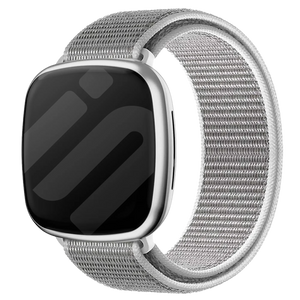 Nylon Strap, grey, on a watch, 3/4 front view