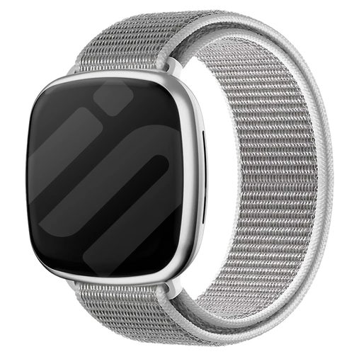 Nylon Strap, grey, on a watch, 3/4 front view