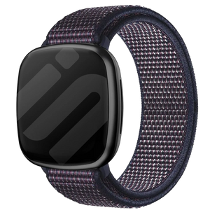 Nylon Strap, indigo, on a watch, 3/4 front view