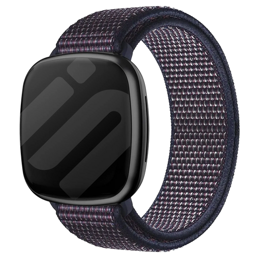 Nylon Strap, indigo, on a watch, 3/4 front view