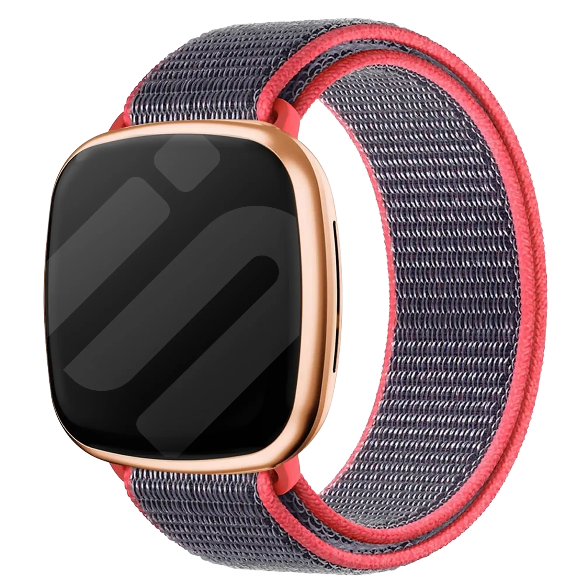 Correa nylon Fitbit Versa 3 (gris rojo)