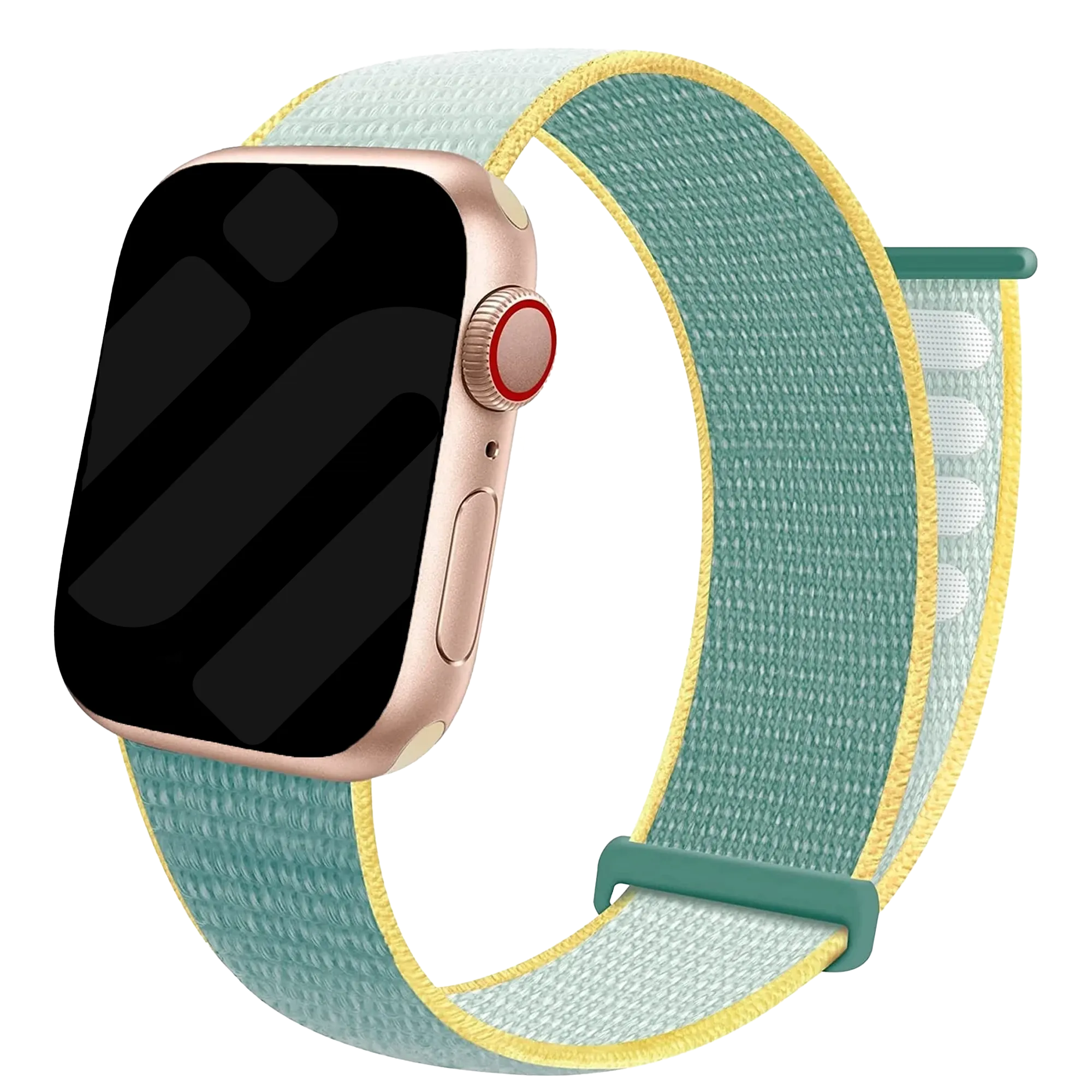 Correa Apple Watch nylon (verde/amarilla)