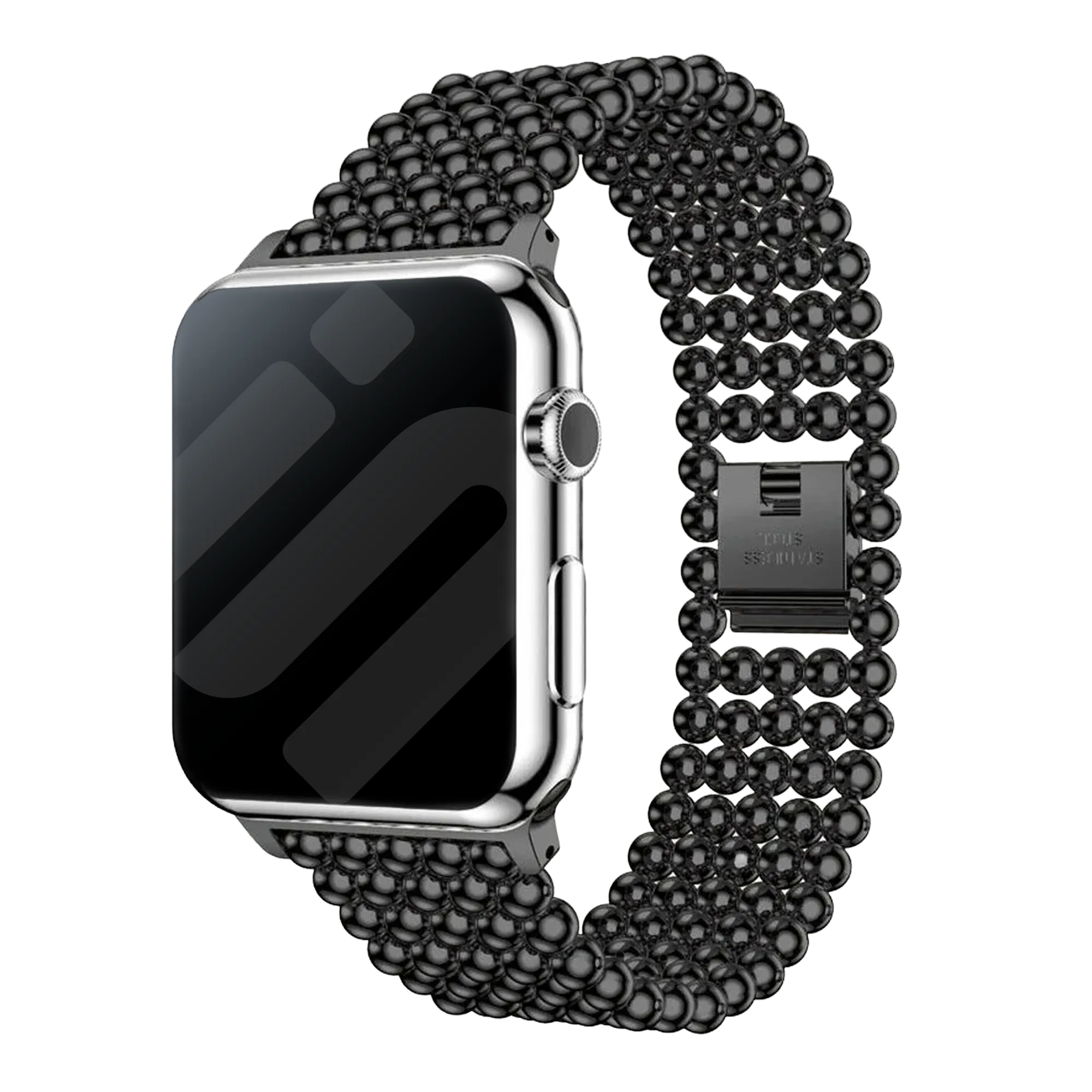 Correa de cuentas acero Apple Watch (negro)
