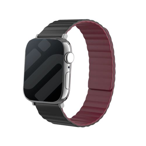 Correa silicona magnético Apple Watch (negro/rojo)