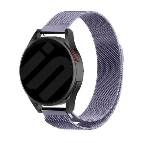 Milanese Strap, light purple, on a watch, 3/4 front view