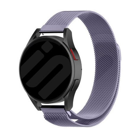 Milanese Strap, light purple, on a watch, 3/4 front view