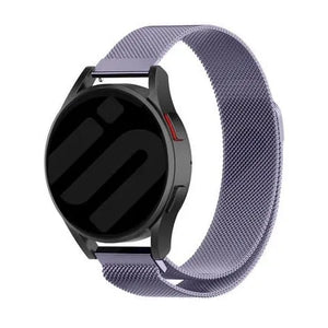 Milanese Strap, light purple, on a watch, 3/4 front view