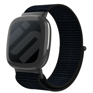 Nylon Strap, black, on a watch, 3/4 front view