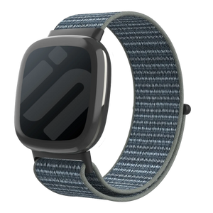 Nylon Strap, grey-green, on a watch, 3/4 front view