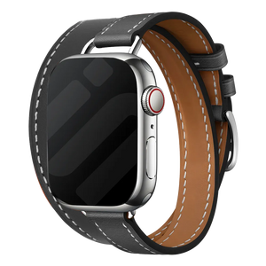 Correa cuero Double Tour Apple Watch (negro)