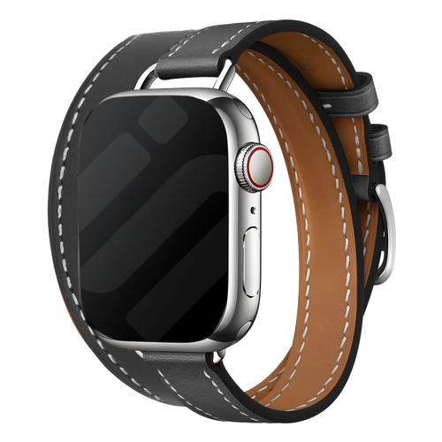 Correa cuero Double Tour Apple Watch (negro)