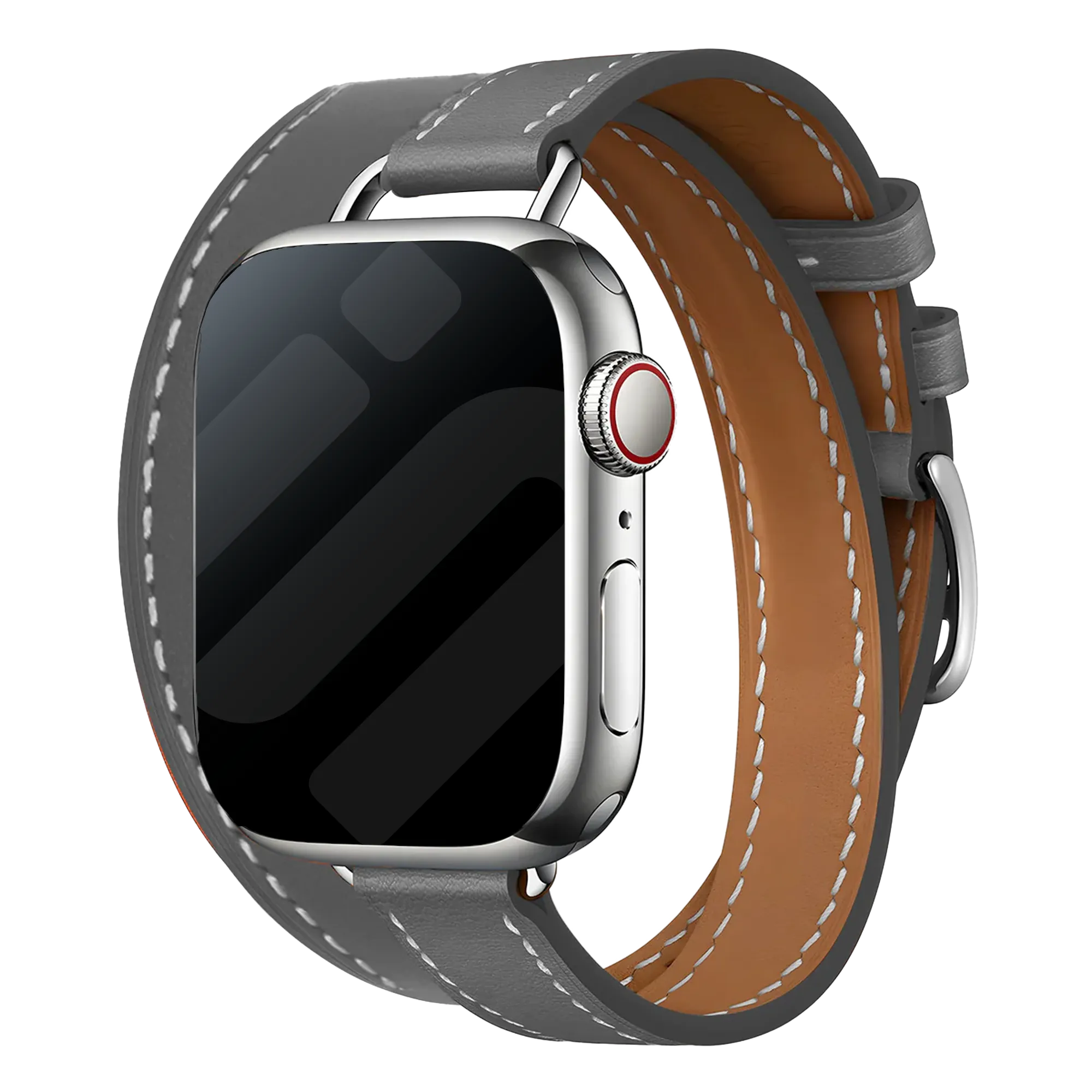 Correa cuero Double Tour Apple Watch (gris)