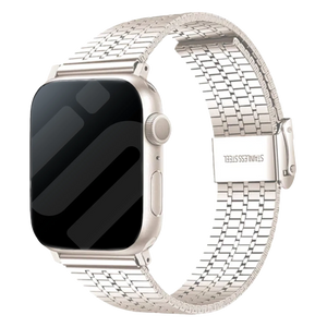 Correa acero inoxidable Apple Watch (blanco estrella)