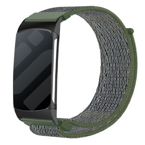 Nylon Strap, green, on a watch, 3/4 front view