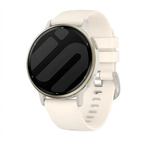 Silicone Classic Strap, starlight, on a watch, 3/4 front view