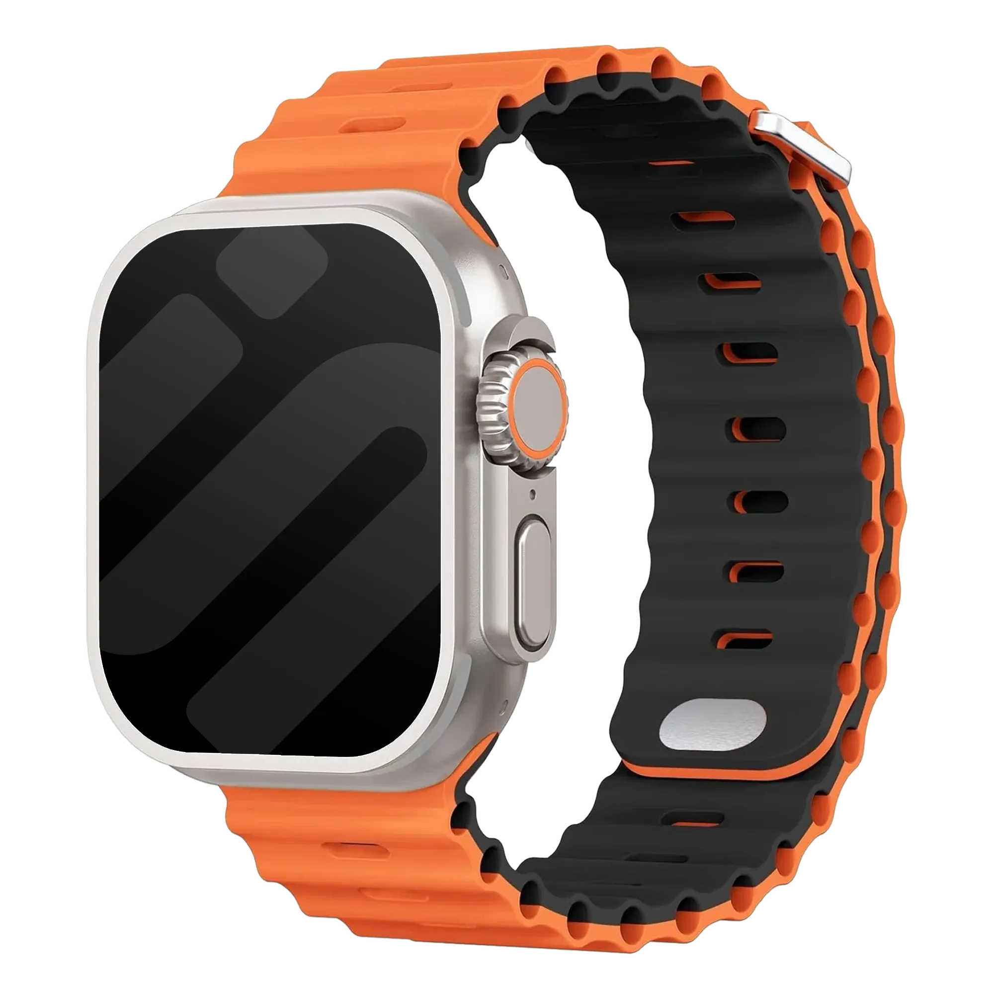 Correa Ocean para Apple Watch con cierre a presión (naranja/negro)