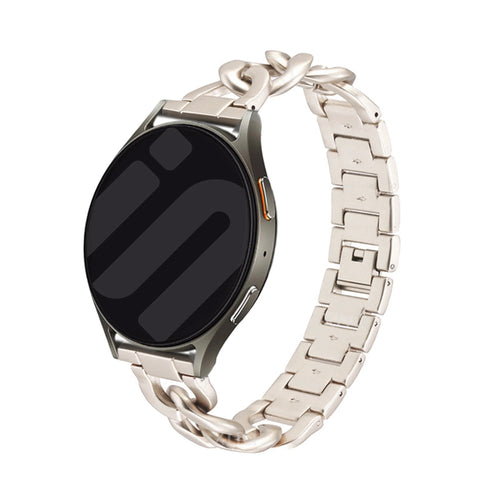 Correa cadena de acero Samsung Galaxy Watch 5 - 44mm (blanco estrella)