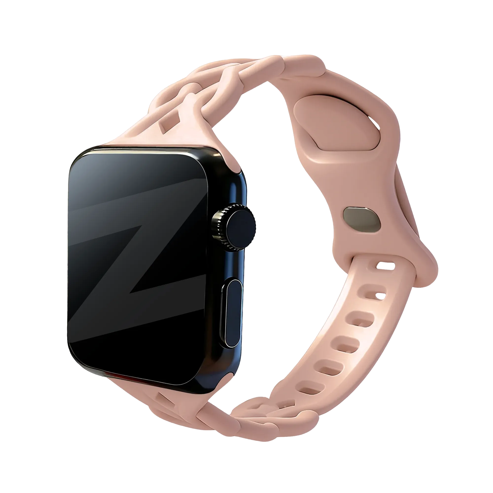 Bandz Apple Watch Silicone Strap 'Braided' (Pink Sand)