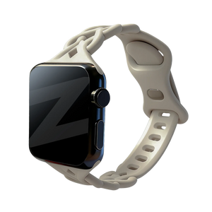 Bandz Correa silicona trenzada Apple Watch (beige claro)