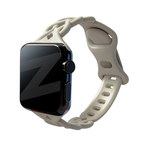 Bandz Correa silicona trenzada Apple Watch (beige claro)