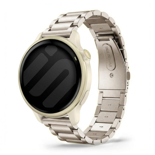 Steel Strap, starlight, on a watch, 3/4 front view