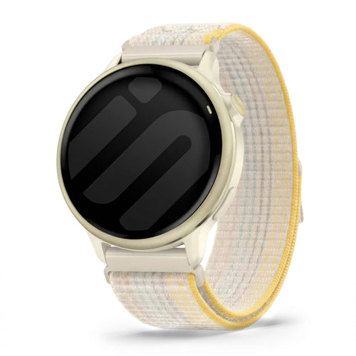 Nylon Strap, starlight mix, on a watch, 3/4 front view