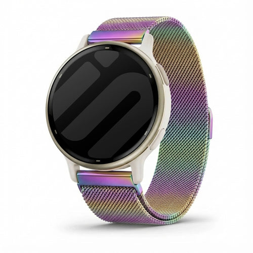 Milanese Strap, on a watch, 3/4 front view