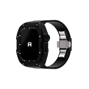 Reqior Funda con correa de goma Apple Watch 45mm (negro)