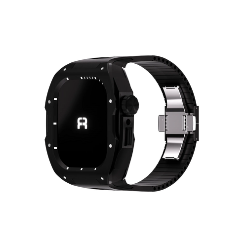 Reqior Funda con correa de goma Apple Watch 45mm (negro)