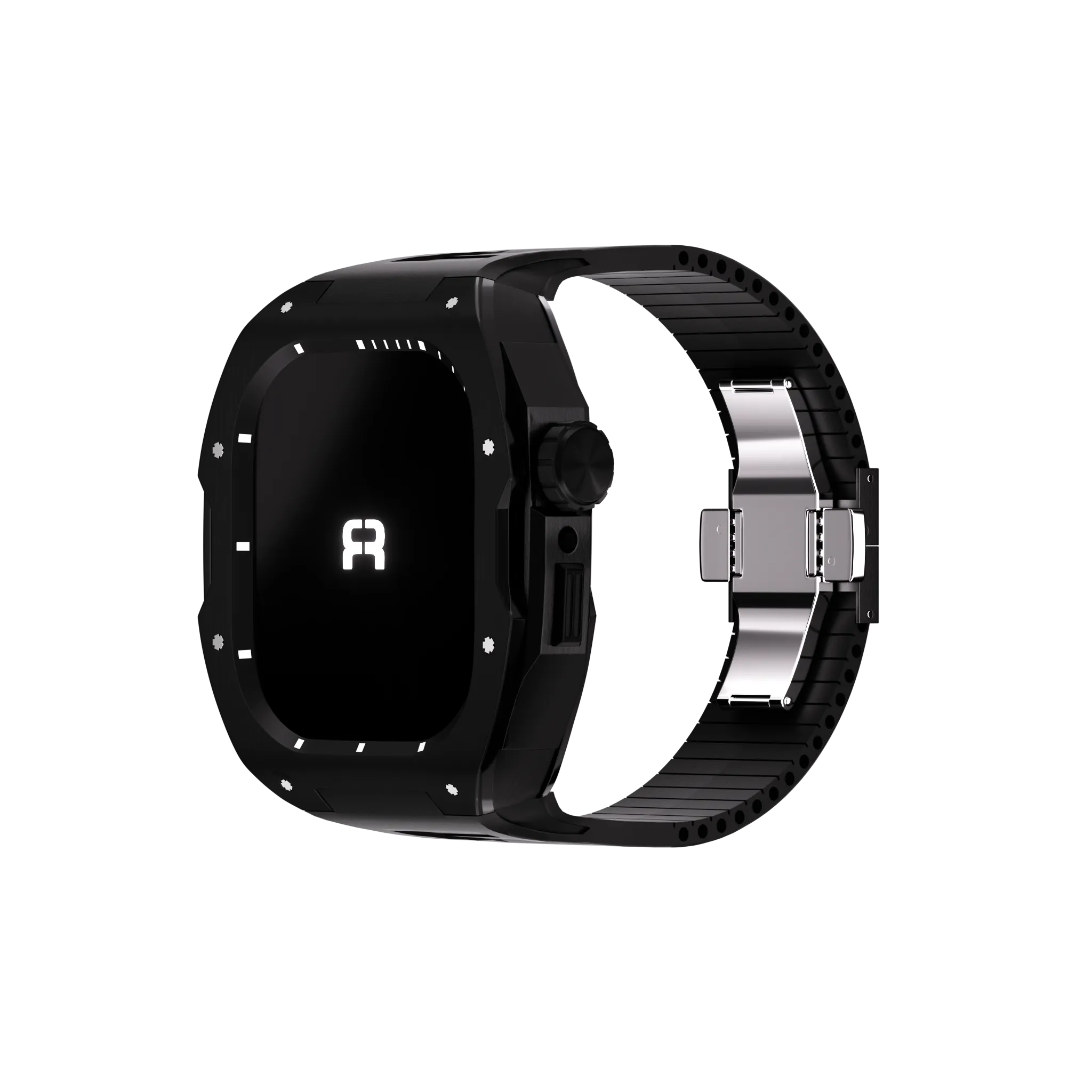 Reqior Funda con correa de goma Apple Watch 45mm (negro)