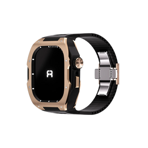 Reqior Funda con correa de goma Apple Watch 45mm (rosa dorado/negro)