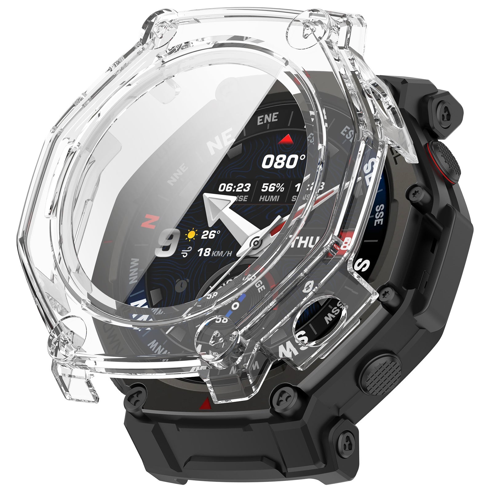 Funda dura con vidrio Amazfit T-Rex 3 Pro - 48mm (negro)
