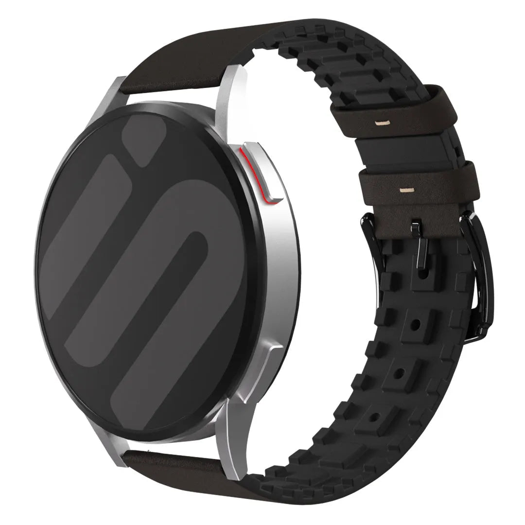 Coros Pace 2 Leather / Silicone Strap (Brown)