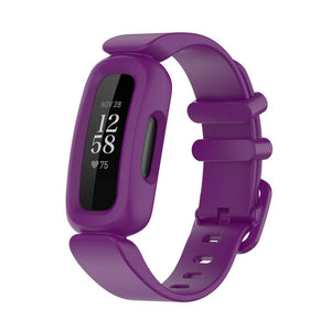 Silicone Strap, purple, on a watch, 3/4 front view