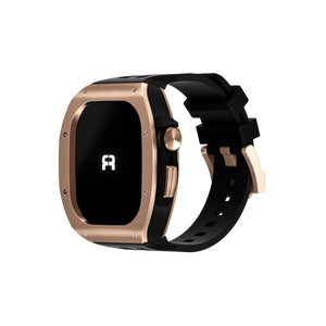 Reqior Funda de polímero y metal con correa de goma Apple Watch 45mm (rosa dorado)